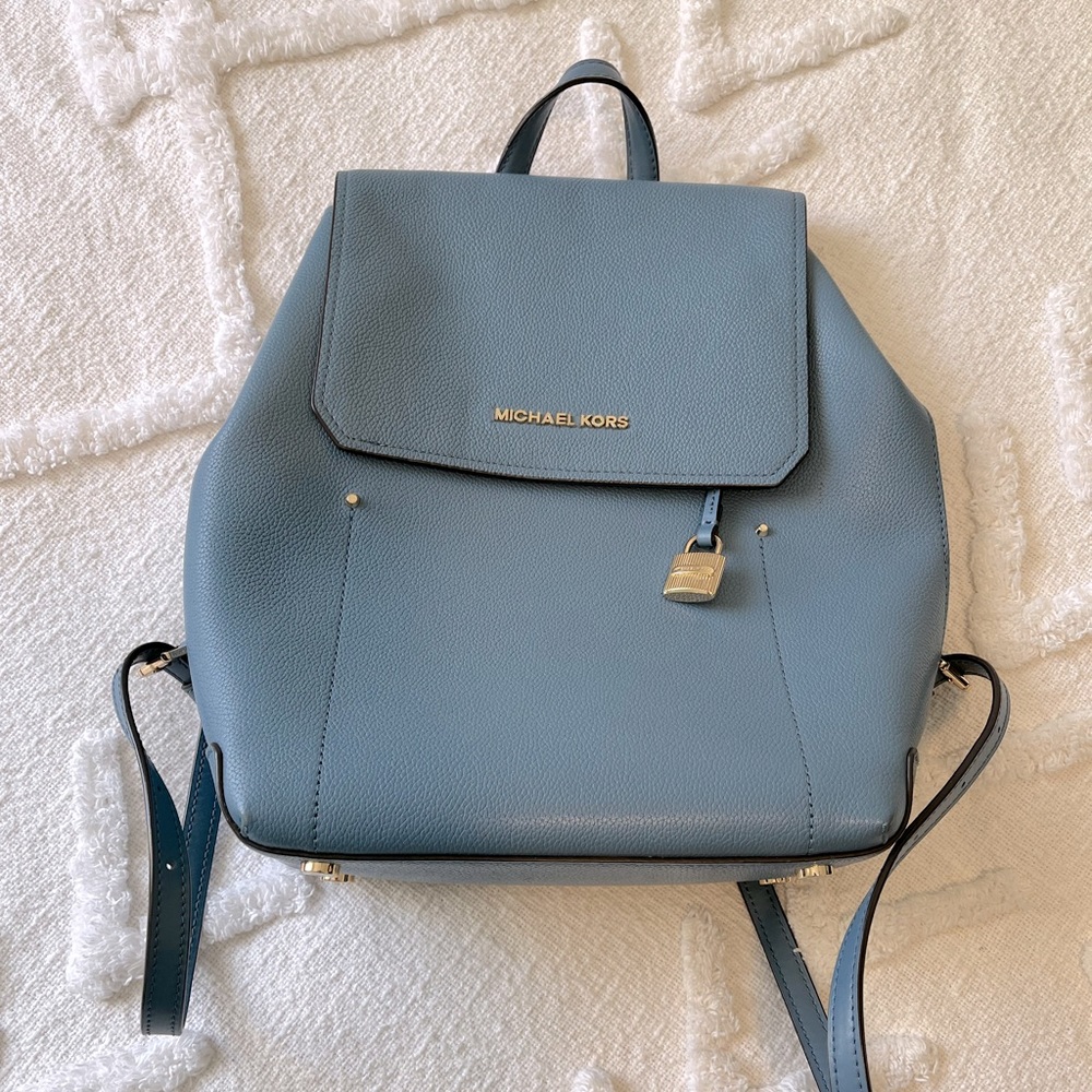 Michael Kors Hayes Blue Backpack Leather